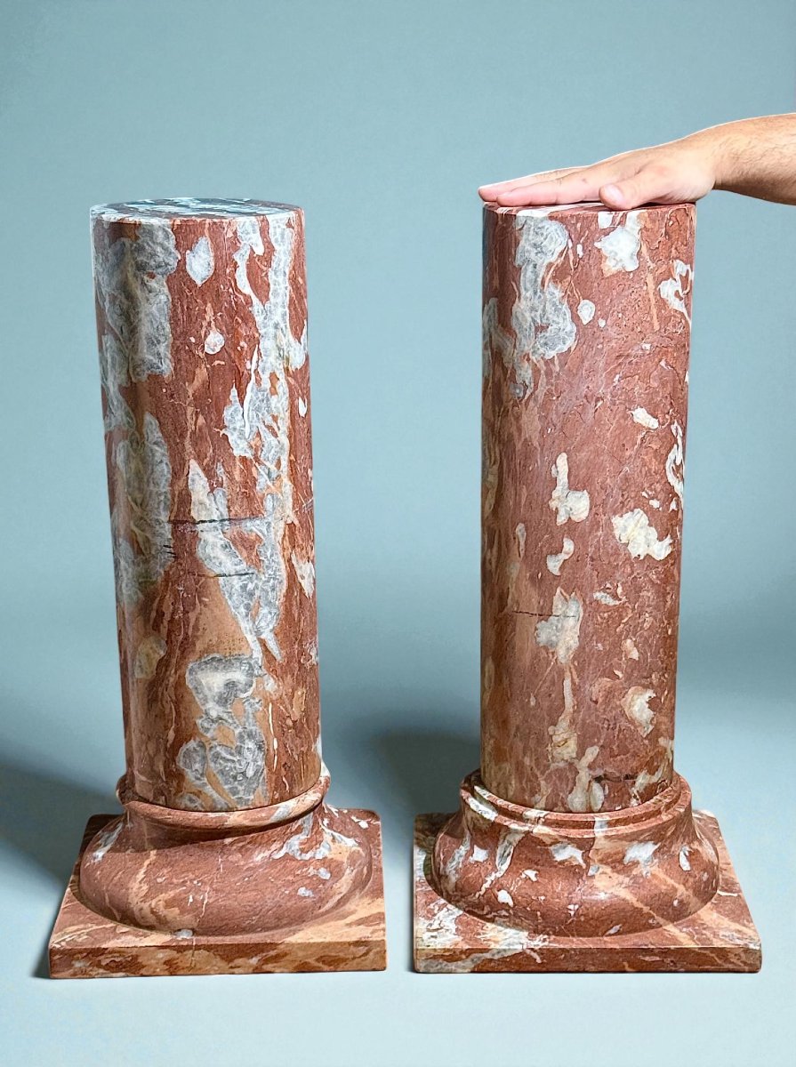 Coppia di Capitelli in Marmo Rosso -photo-1