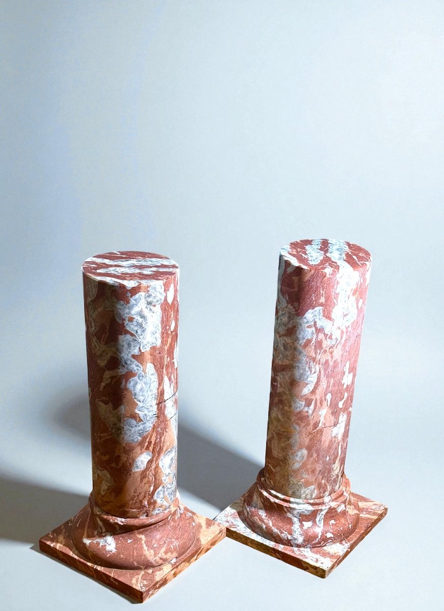 Coppia di Capitelli in Marmo Rosso -photo-4