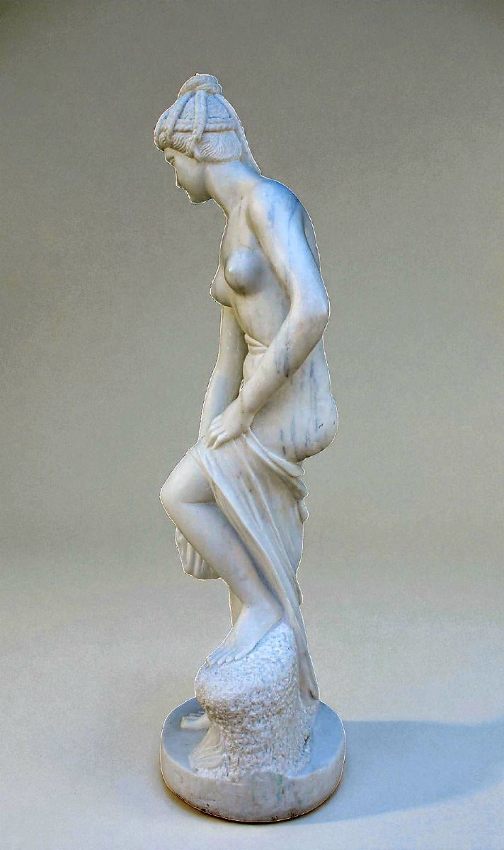 Statua Bagnante, dal modello di Christophe Gabriel Allegrain, Marmo Bianco di Carrara -photo-4