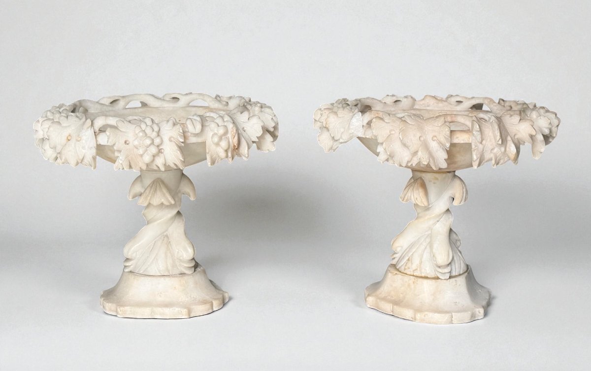 Coppia di Vasi scolpiti in Marmo -photo-1