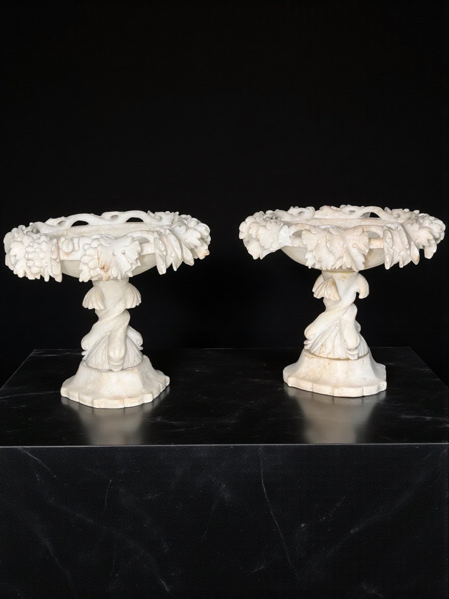 Coppia di Vasi scolpiti in Marmo -photo-2