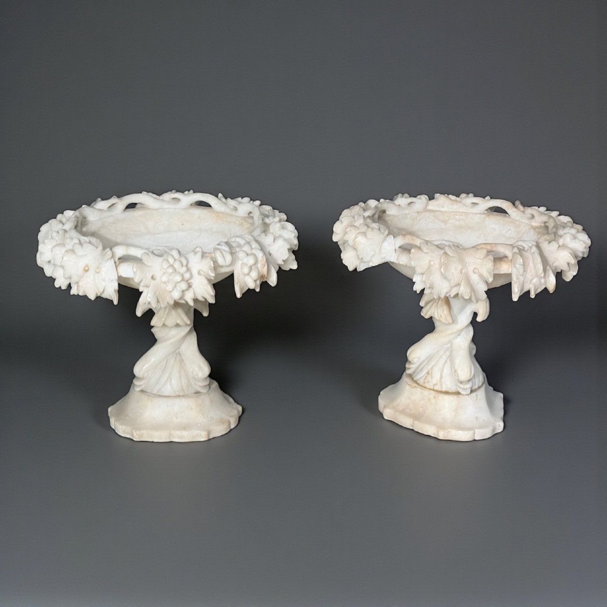 Coppia di Vasi scolpiti in Marmo -photo-5