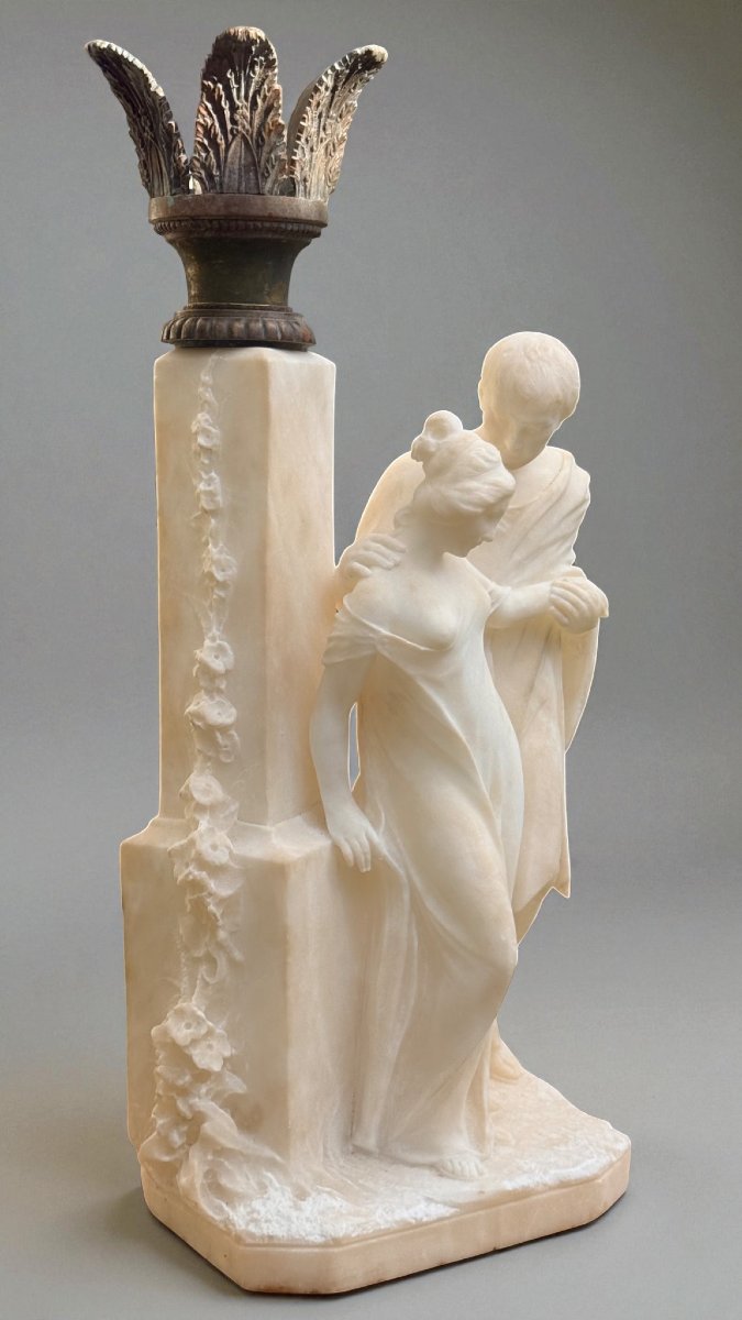 Statua Coppia di Fanciulli Innamorati, Marmo -photo-2