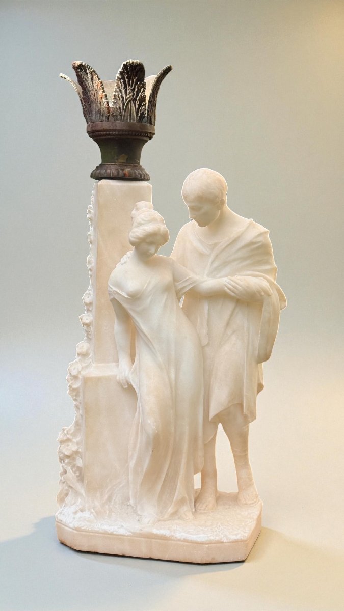 Statua Coppia di Fanciulli Innamorati, Marmo -photo-5