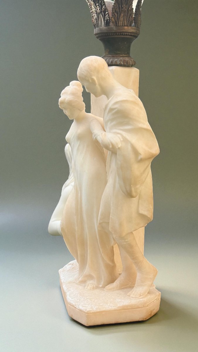 Statua Coppia di Fanciulli Innamorati, Marmo -photo-7