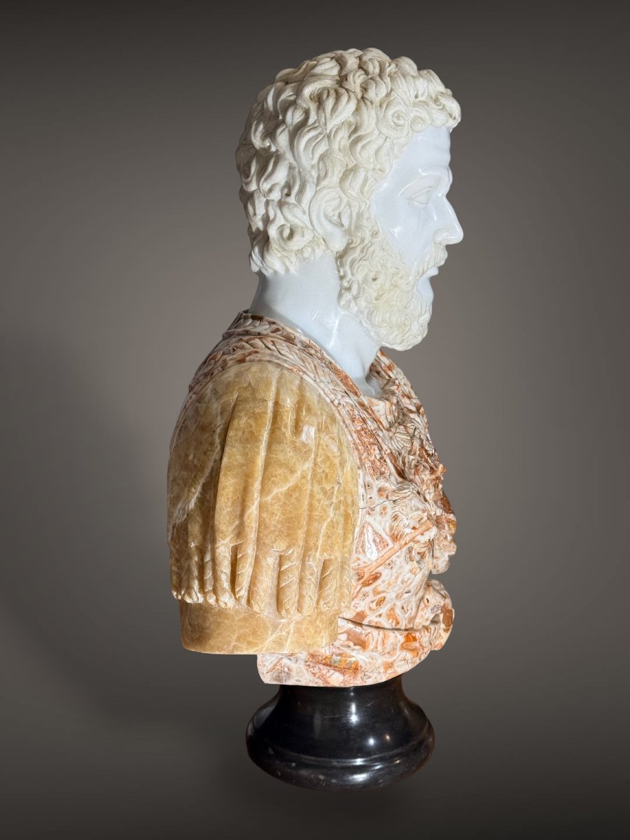 Busto raffigurante Imperatore Adriano, marmi rari -photo-6