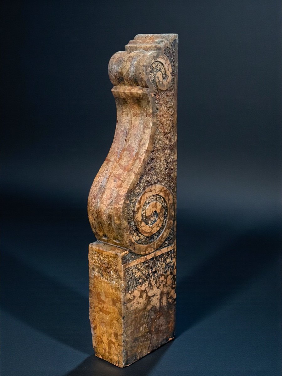 Coppia di Elementi Architettonici Scolpiti a mano, Marmo Rosso VERONA, 18° secolo -photo-4