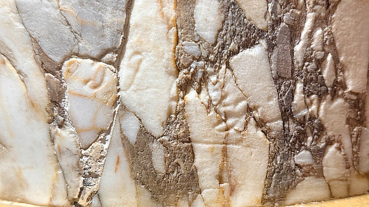 Statua Monumentale dea Greca EBE, decorata con foglie d'oro, Marmi rari, Guglielmo Pugi -photo-1