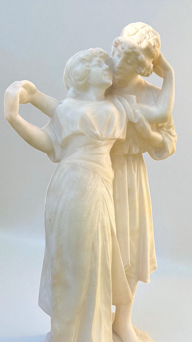 Gruppo scultoreo raffigurante due bambini danzanti Marmo-photo-4