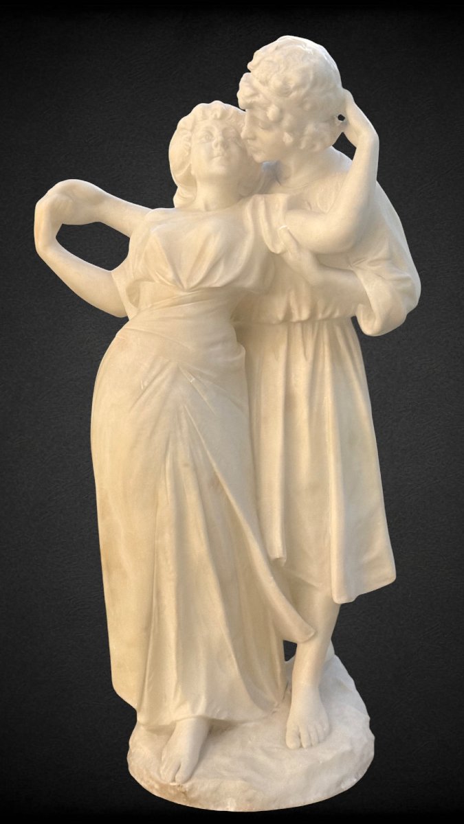 Gruppo scultoreo raffigurante due bambini danzanti Marmo-photo-2