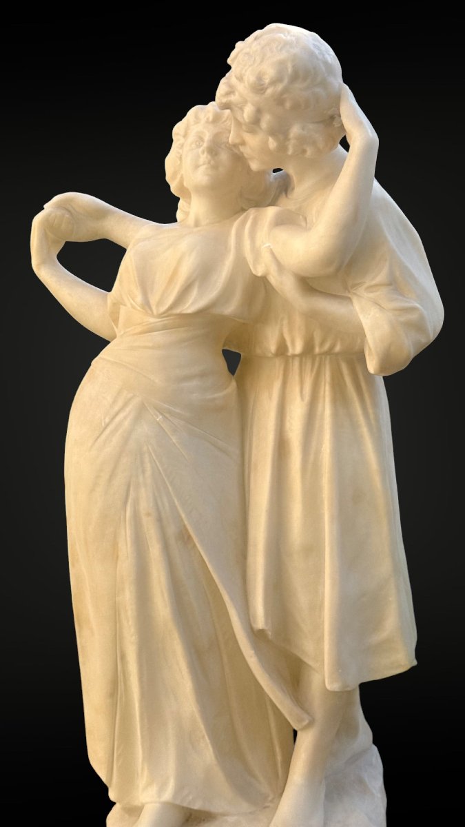 Gruppo scultoreo raffigurante due bambini danzanti Marmo-photo-5