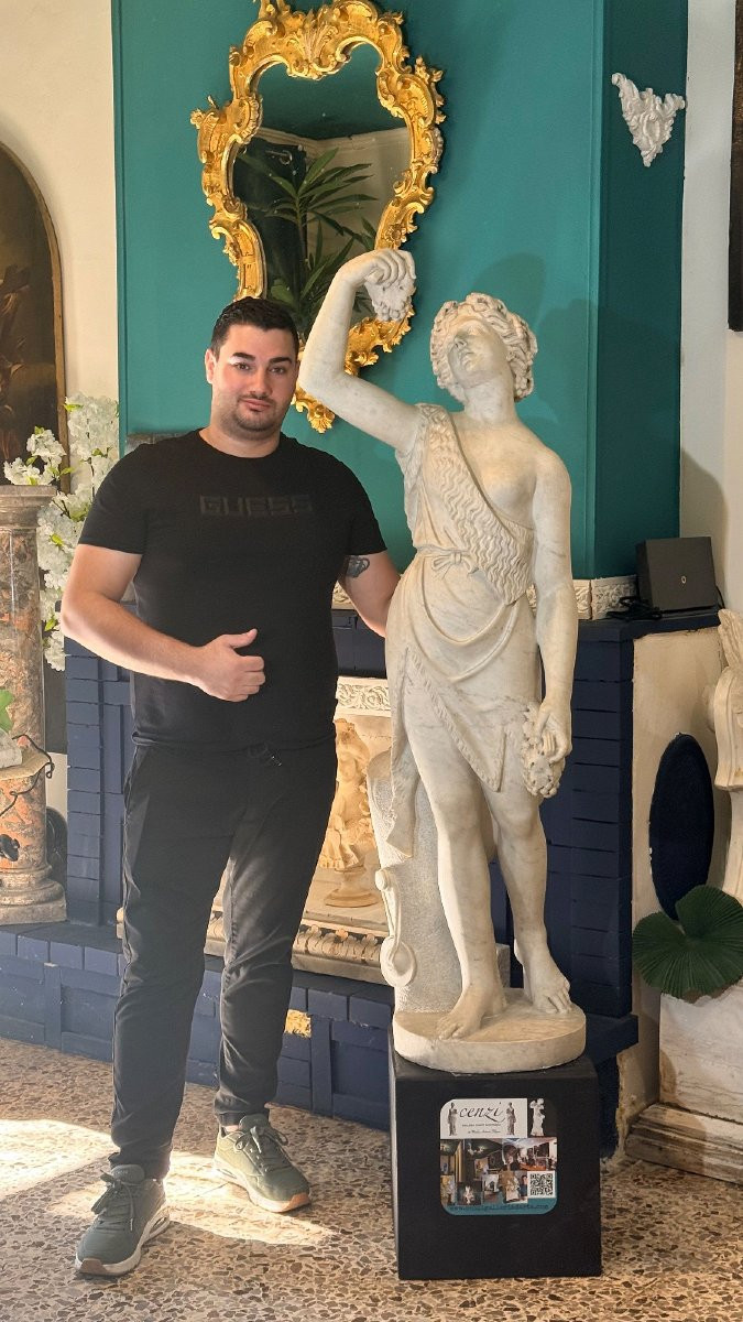 STATUA MITOLOGICA MONUMENTALE DI DIONISO, Marmo Bianco Statuario di Carrara -photo-3