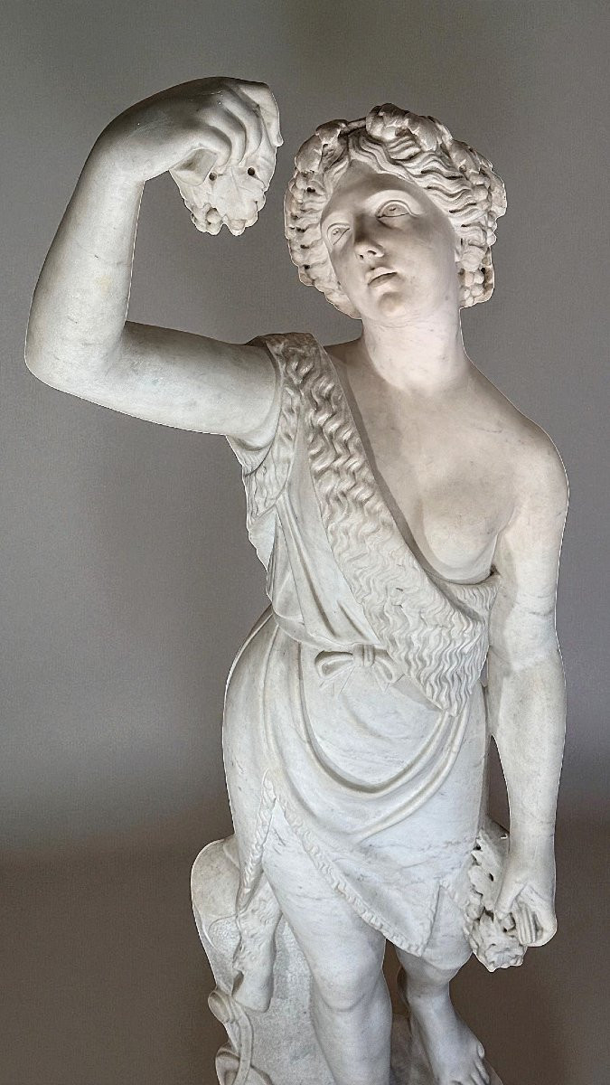 STATUA MITOLOGICA MONUMENTALE DI DIONISO, Marmo Bianco Statuario di Carrara -photo-4