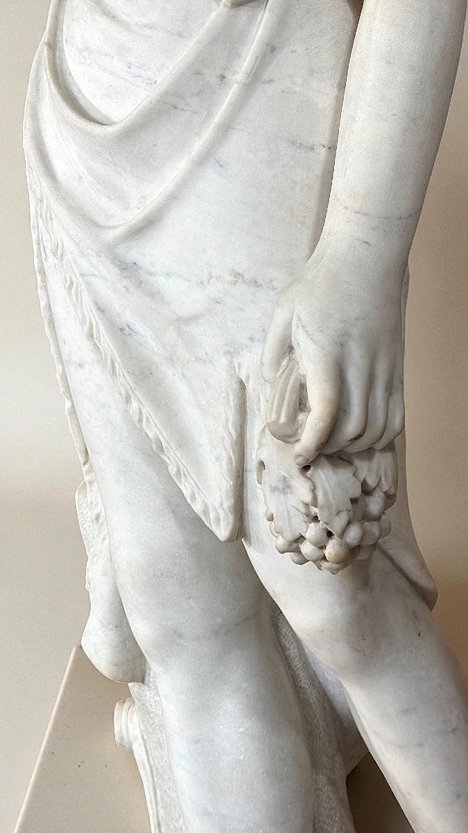 STATUA MITOLOGICA MONUMENTALE DI DIONISO, Marmo Bianco Statuario di Carrara -photo-3