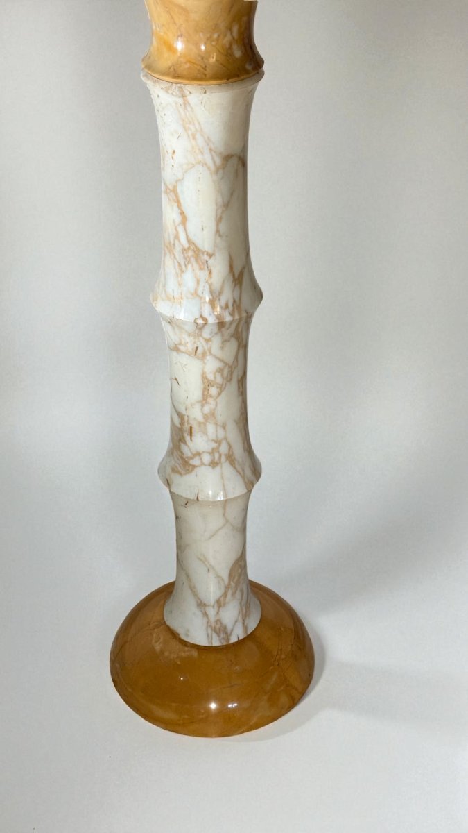 Colonna di Design marmo Calacatta Oro e Giallo Siena -photo-2