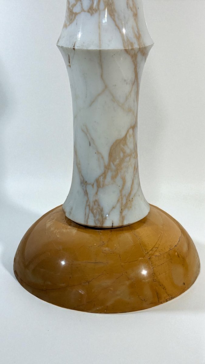 Colonna di Design marmo Calacatta Oro e Giallo Siena -photo-8