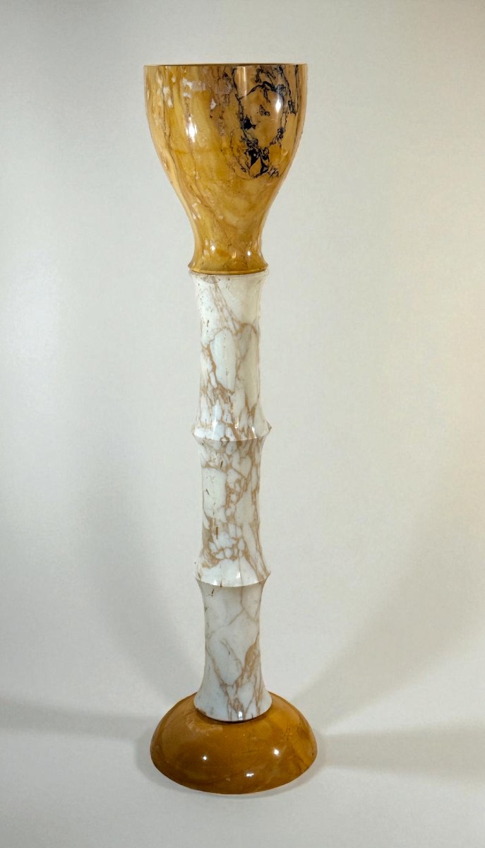 Colonna di Design marmo Calacatta Oro e Giallo Siena 