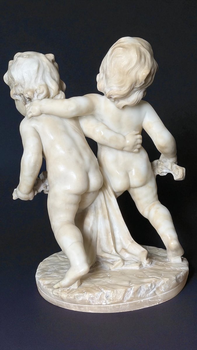 Statua raffigurante Putti con ghirlande di fiori -photo-4