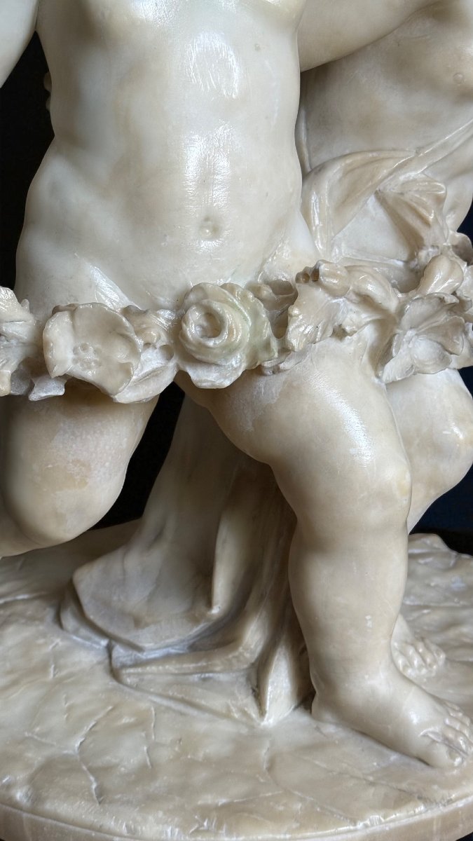 Statua raffigurante Putti con ghirlande di fiori -photo-5