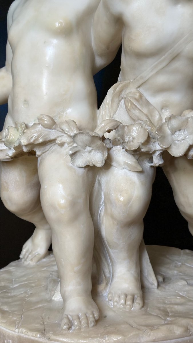 Statua raffigurante Putti con ghirlande di fiori -photo-8