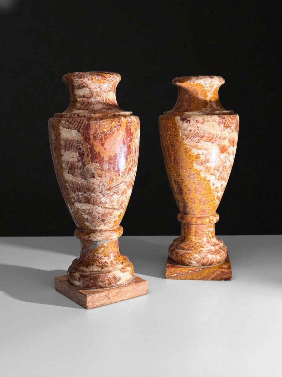 Coppia di Vasi in Marmo Rosso -photo-2