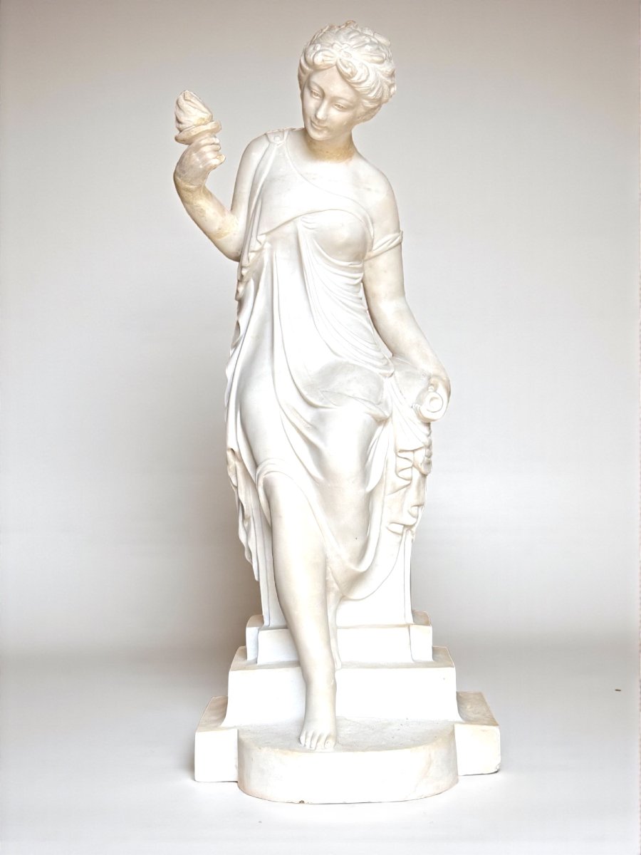 Statua fanciulla classica Marmo Bianco Statuario di Carrara -photo-6