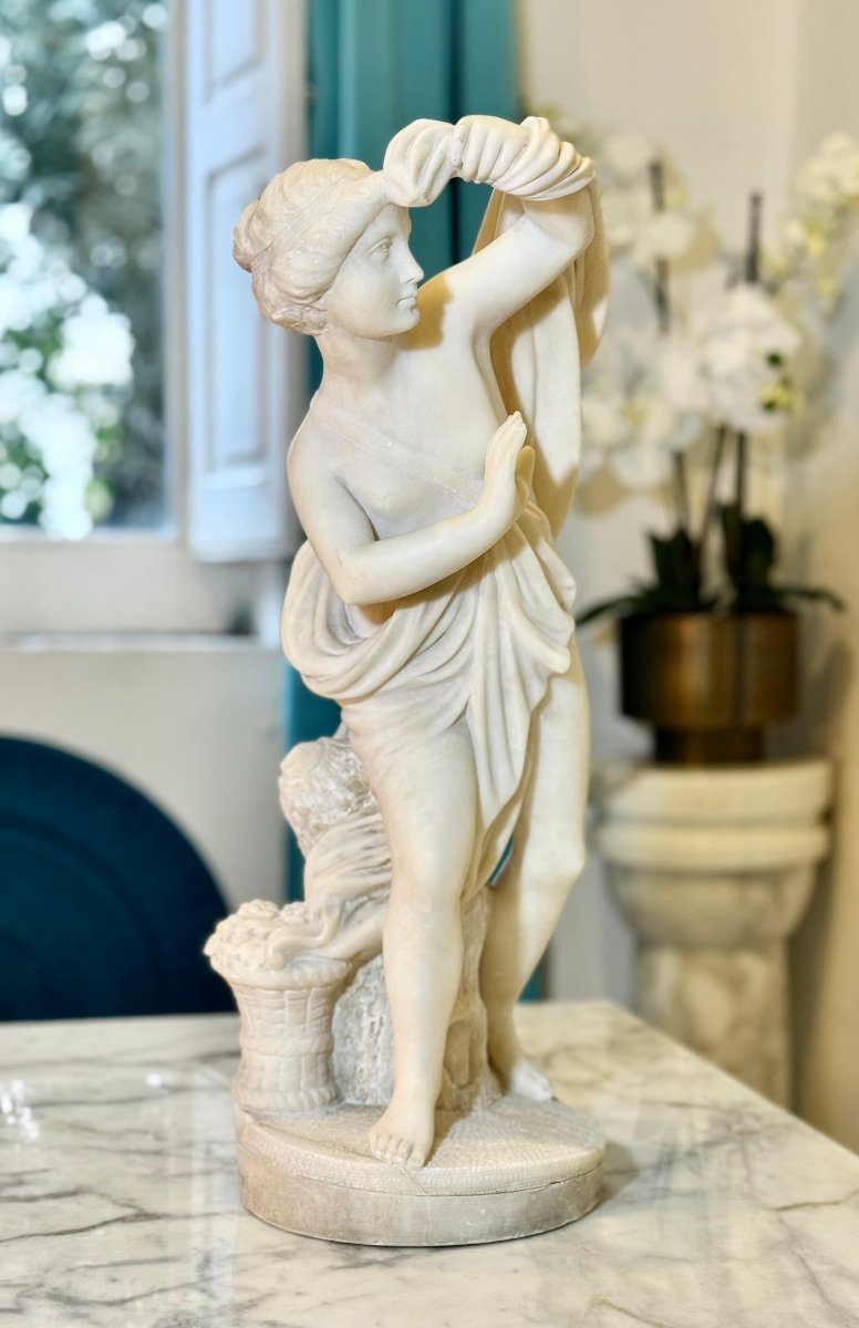 Statua raffigurante una Bagnante Nuda in Marmo bianco Carrara -photo-6