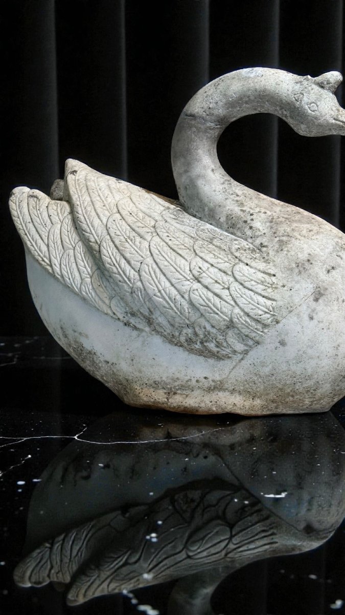 Cigno in Marmo bianco di Carrara -photo-7