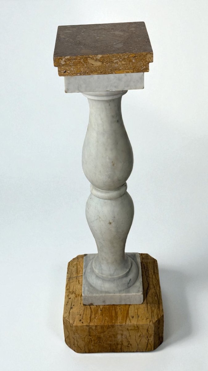 Colonna/capitello architettonico in marmo bianco statuario di Carrara-photo-7