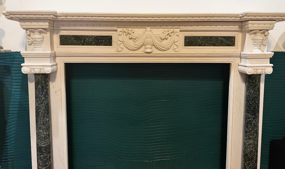 CORNICE PER CAMINO IN MARMO BIANCO DI CARRARA-photo-7