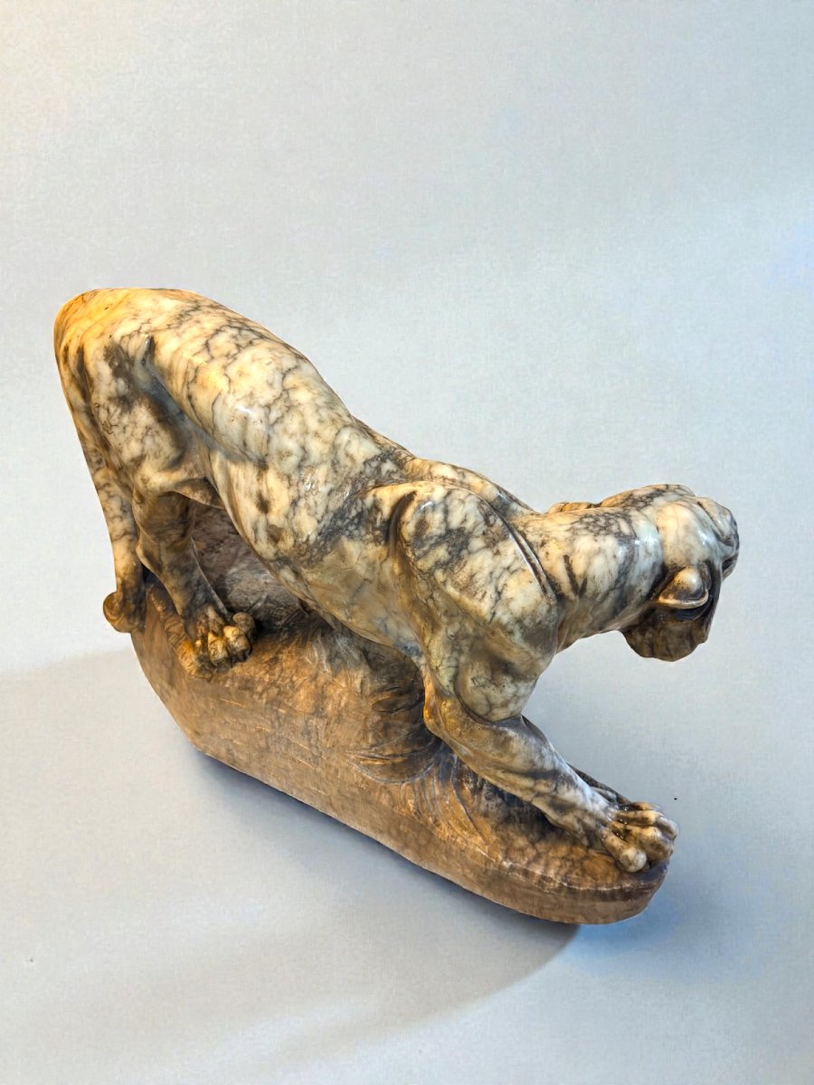 Tigre Ruggente scolpita a mano Marmo-photo-6