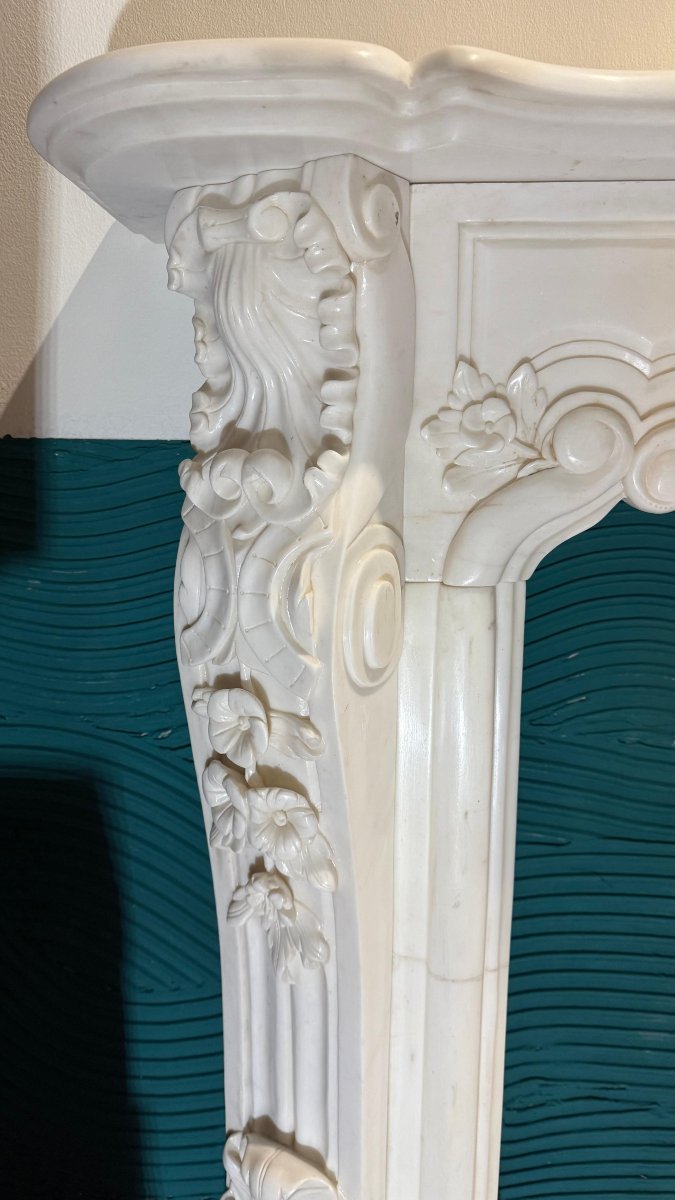 Cornice Camino Marmo Bianco -photo-3