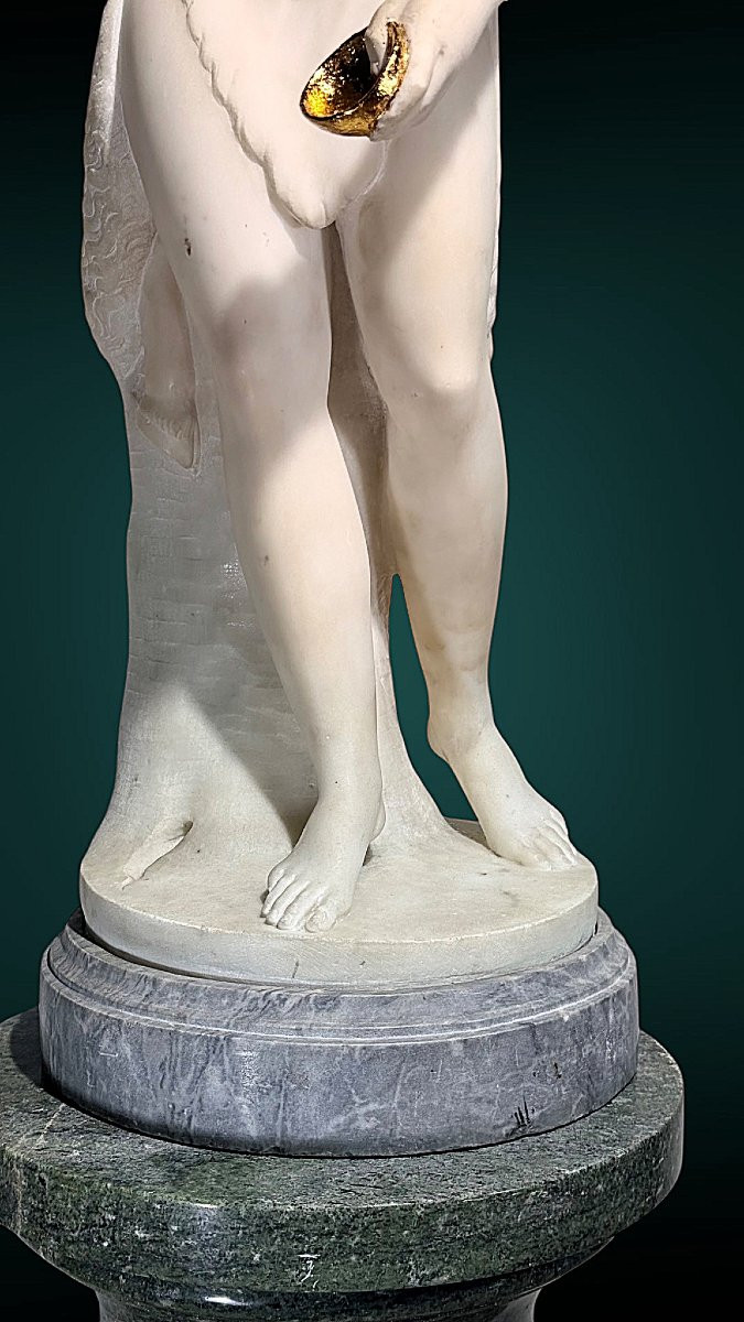 Statua raffigurante Erigone con grappolo d'uva, Marmo Bianco Statuario di Carrara, Foucou 1739-photo-5