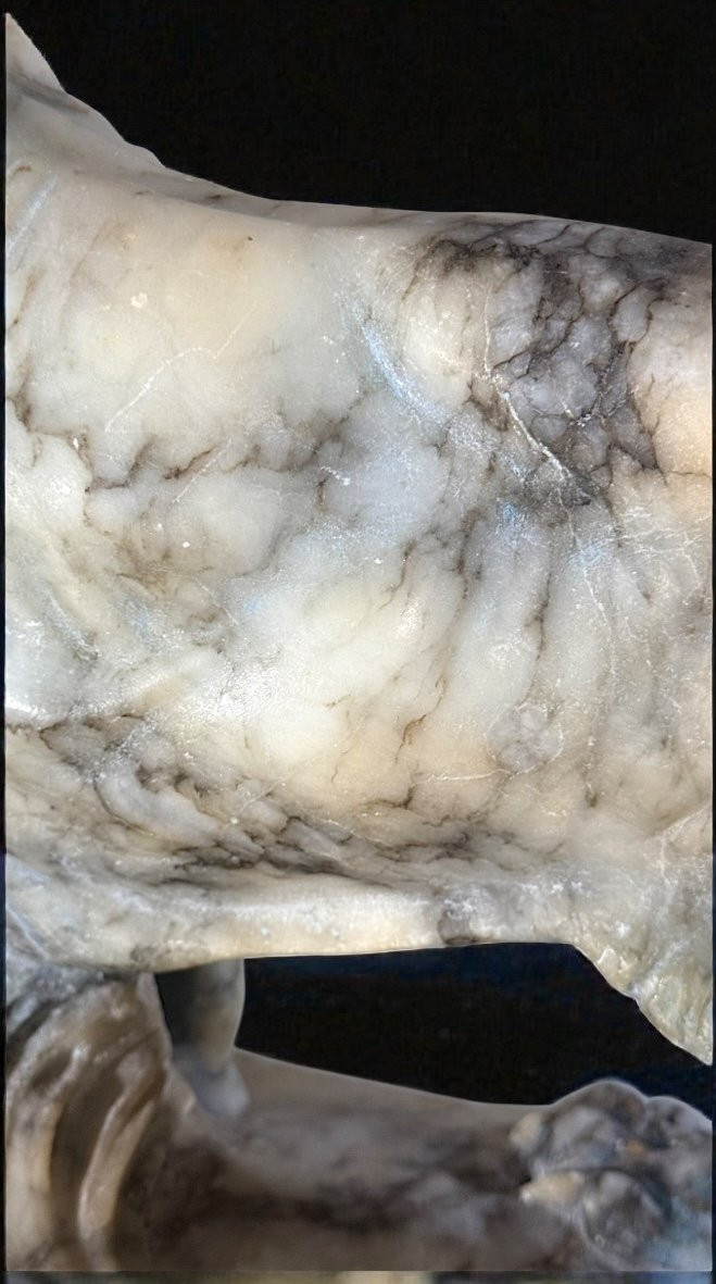 Tigre Ruggente scolpita interamente a mano nel Marmo Arabescato, Currini-photo-4