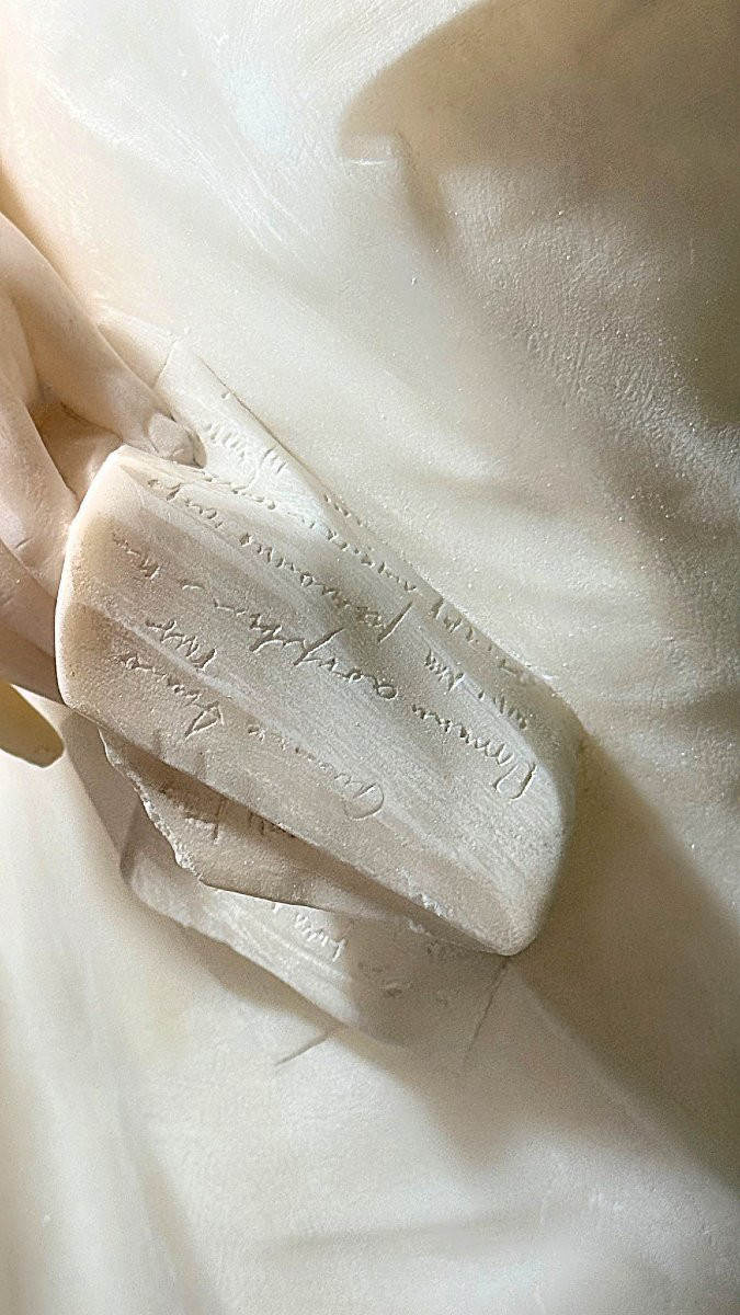 Statua giovane fanciulla con orecchini in Oro in Marmo -photo-4