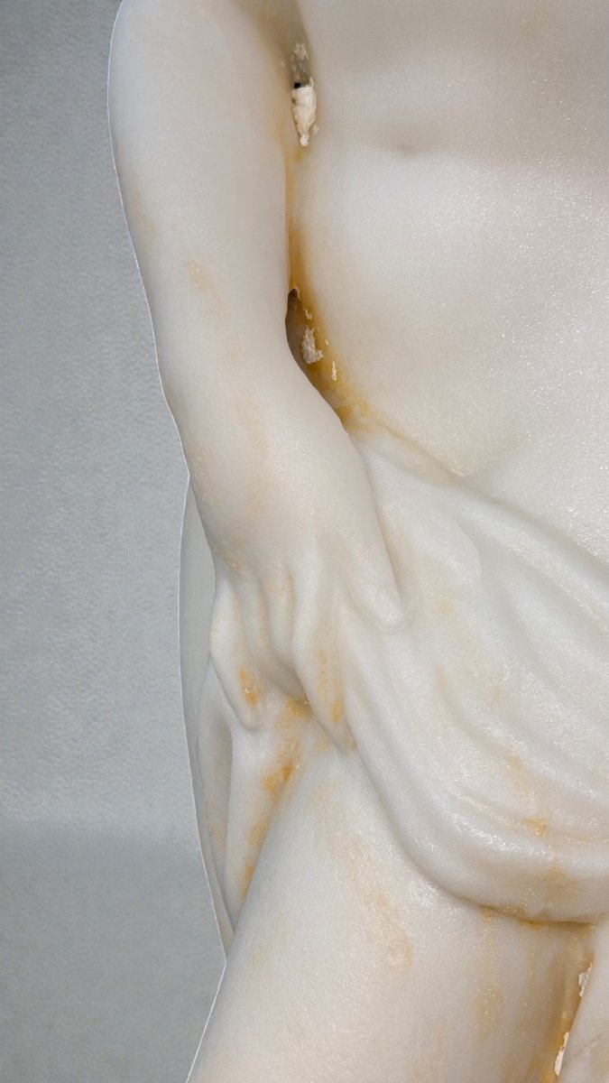 Statua Bagnante Nuda in Marmo Bianco Statuario di Carrara -photo-3