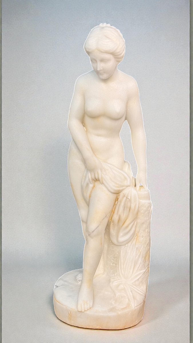 Statua Bagnante Nuda in Marmo Bianco Statuario di Carrara -photo-4