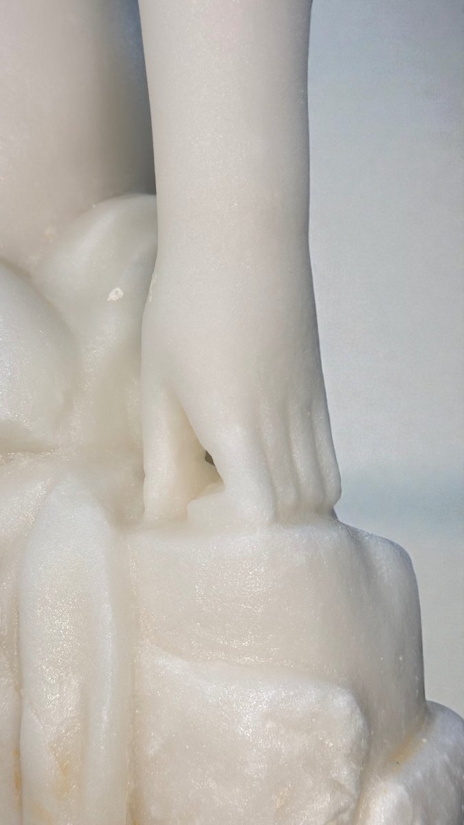 Statua Bagnante Nuda in Marmo Bianco Statuario di Carrara -photo-2