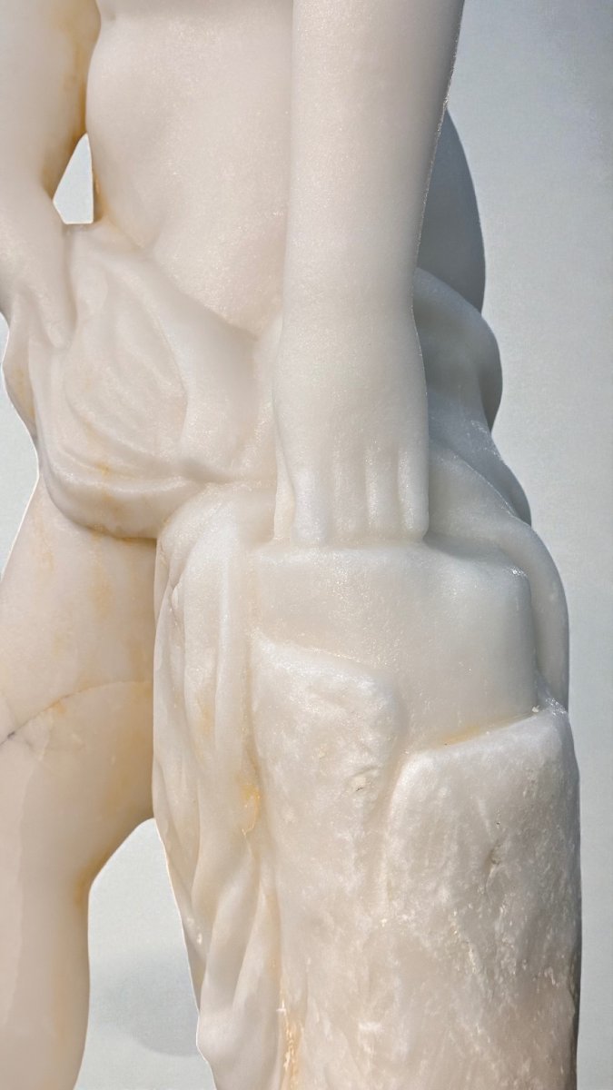 Statua Bagnante Nuda in Marmo Bianco Statuario di Carrara -photo-4