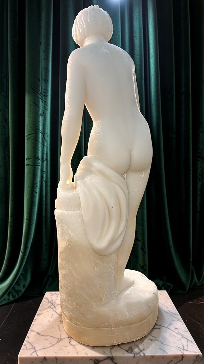 Statua Bagnante Nuda in Marmo Bianco Statuario di Carrara -photo-5