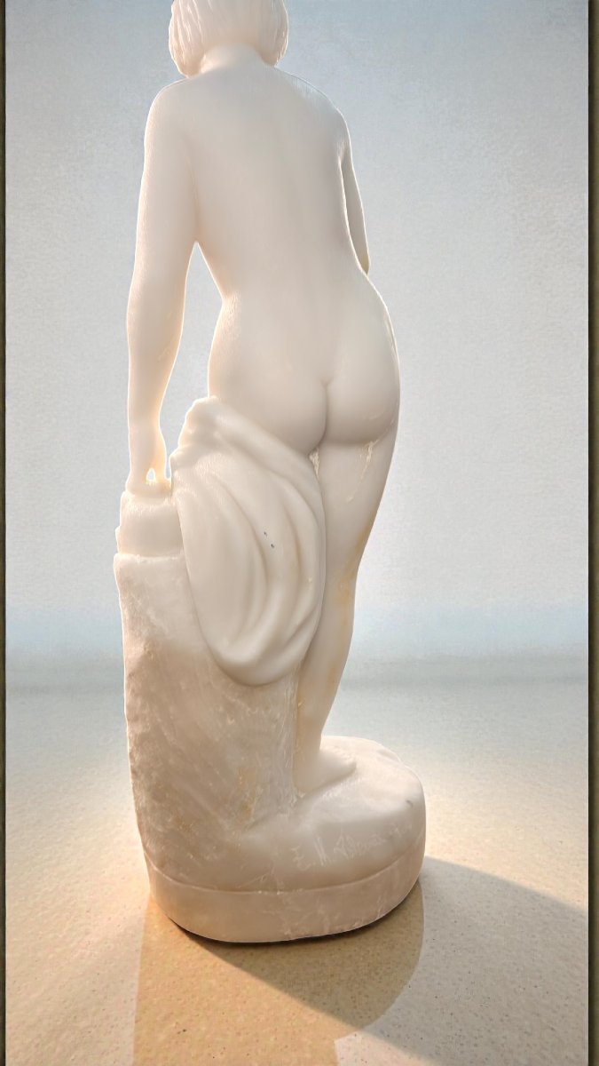 Statua Bagnante Nuda in Marmo Bianco Statuario di Carrara -photo-8