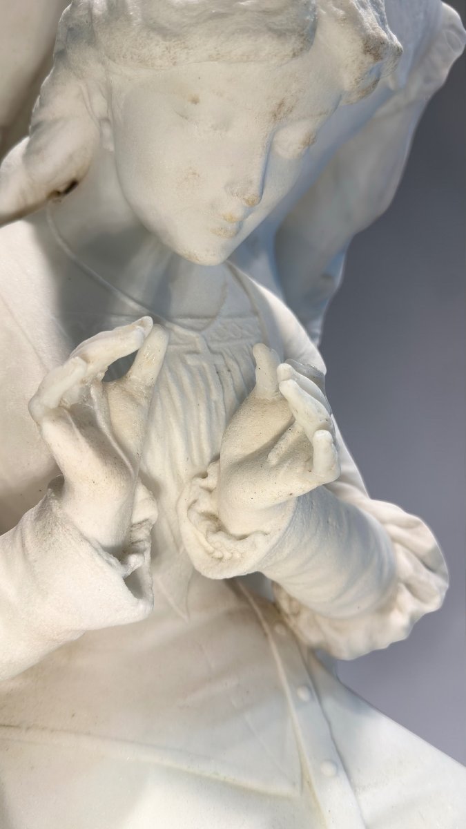 Statua raffigurante ROMEO E GIULIETTA in Marmo Bianco Statuario di Carrara -photo-3