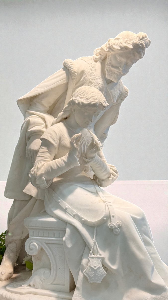 Statua raffigurante ROMEO E GIULIETTA in Marmo Bianco Statuario di Carrara -photo-6