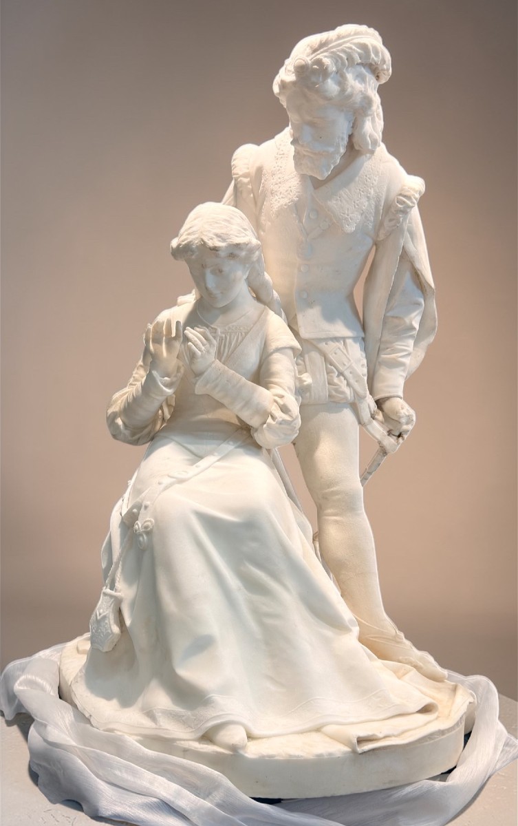 Statua raffigurante ROMEO E GIULIETTA in Marmo Bianco Statuario di Carrara 