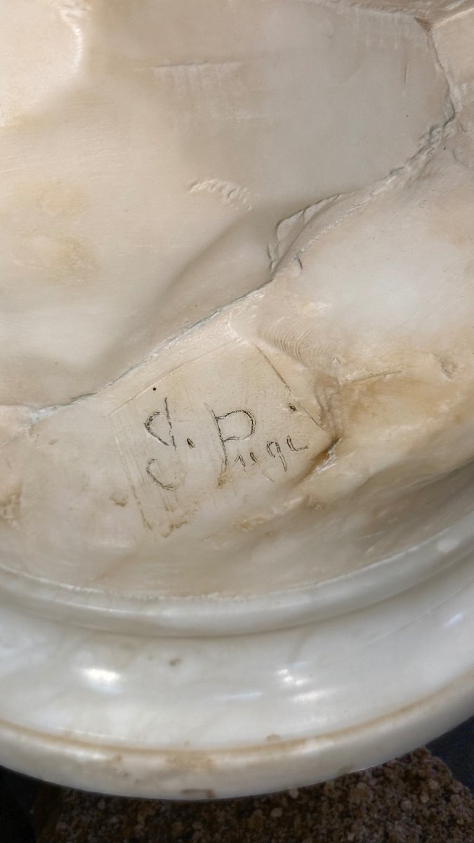 Statua giovane putto che gioca con una Farfalla in Marmo -photo-2