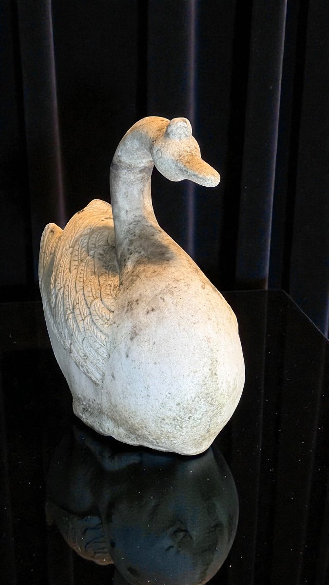 Cigno in Marmo Bianco Statuario di Carrara -photo-3