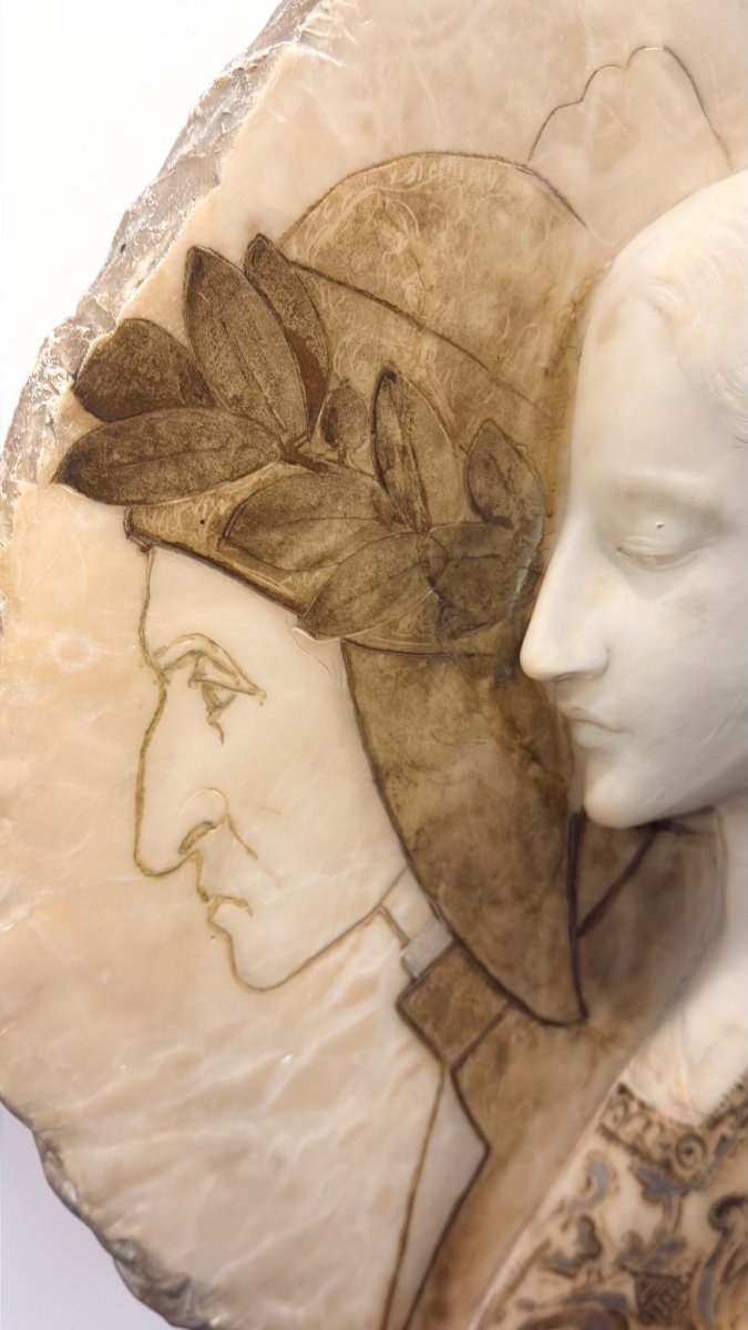 Rilievo raffigurante Dante e Beatrice in Marmo -photo-2