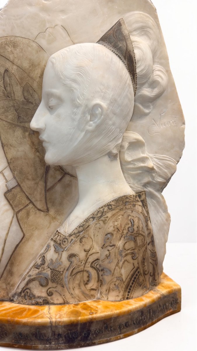 Rilievo raffigurante Dante e Beatrice in Marmo -photo-3