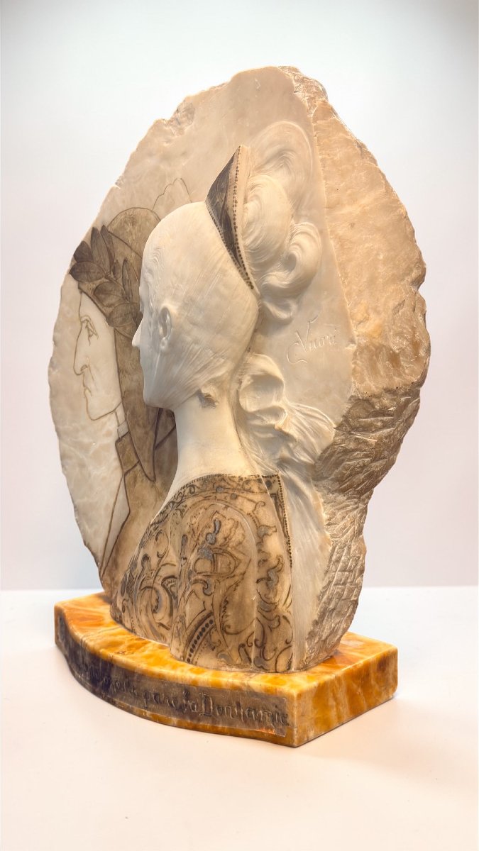 Rilievo raffigurante Dante e Beatrice in Marmo -photo-8