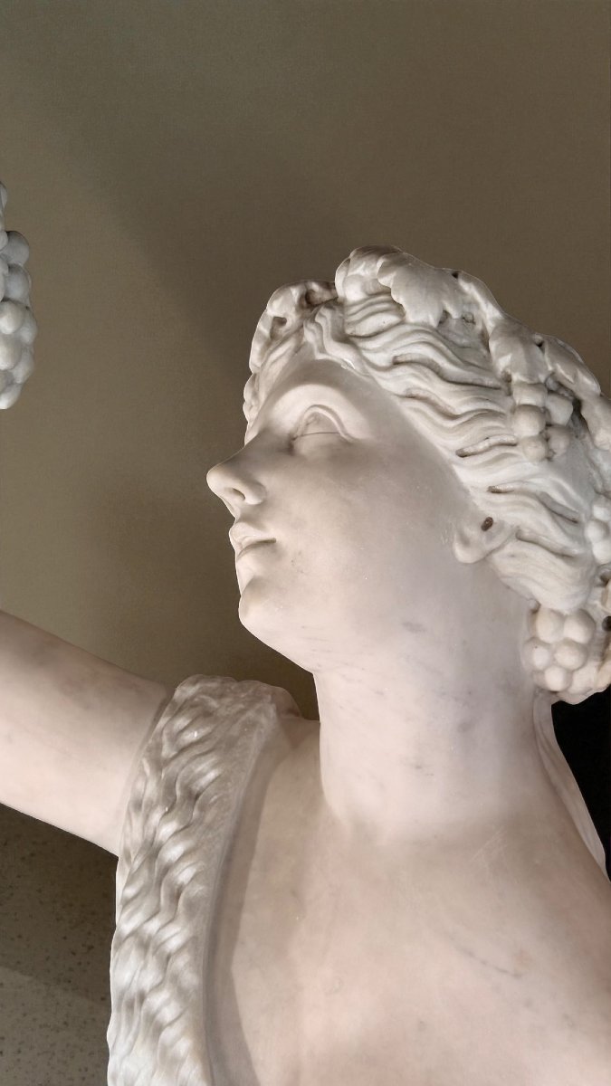 STATUA MITOLOGICA MONUMENTALE DI DIONISO Scolpita a mano nel marmo bianco di Carrara-photo-7